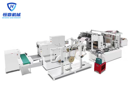 TND-450BTF Fully Automatic Square Bottom Paper Bag Machine with Handle inline(two kinds handle)